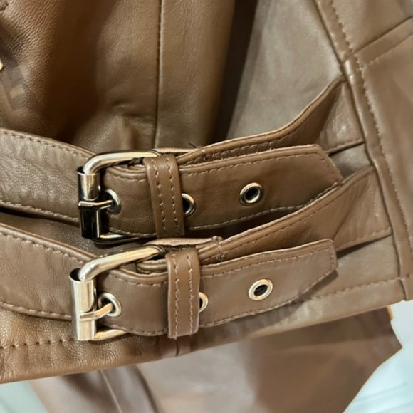 WALTER BAKER LIz Leather Crop Moto Jacket in Terracotta NWOT - Picture 13 of 16